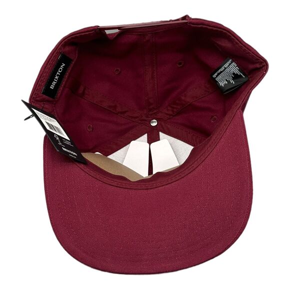 Brixton Original Authentic Maroon Logo Snapback Baseball Adjustable Hat/Cap - Picture 5 of 5